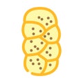 challah bread jewish color icon vector illustration Royalty Free Stock Photo