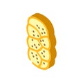 challah bread jewish isometric icon vector illustration Royalty Free Stock Photo