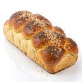 Challah Bread Loaf with Seeds Isolated on White Background Royalty Free Stock Photo