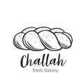 Challah bread outline Royalty Free Stock Photo