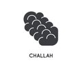 Challah Bread. Pastry. Saturday Shabat Shalom. Israel. National Food. Vector Glyph Element or Icon Royalty Free Stock Photo