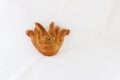 Challah bread shaped as good fortune symbol