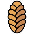 Challah icon, Bakery and baking related vector Royalty Free Stock Photo