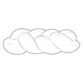 Challah, traditional holiday bread. Coloring page. Line Art.