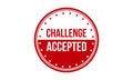 Challenge Accepted Rubber Stamp. Red Challenge Accepted Rubber Grunge Stamp Seal Vector Illustration - Vector Royalty Free Stock Photo