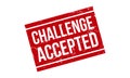 Challenge Accepted Rubber Stamp. Red Challenge Accepted Rubber Grunge Stamp Seal Vector Illustration - Vector Royalty Free Stock Photo