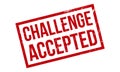 Challenge Accepted Rubber Stamp. Red Challenge Accepted Rubber Grunge Stamp Seal Vector Illustration - Vector