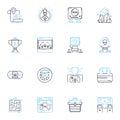 Challenge-based linear icons set. Innovation, Collaboration, Competition, Problem-solving, Creativity, Exploration, Risk Royalty Free Stock Photo