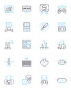 Challenge-based linear icons set. Innovation, Collaboration, Competition, Problem-solving, Creativity, Exploration, Risk