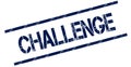 CHALLENGE blue distressed rubber stamp.