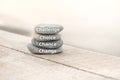 Challenge, choice, chance and change words written on stones. Motivational advice or reminder