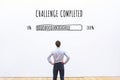 Challenge completed progress loading bar, concept Royalty Free Stock Photo