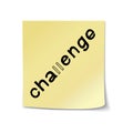 Challenge Lettering on Sticky Note