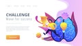 Challenge and move for success concept landing page. Royalty Free Stock Photo