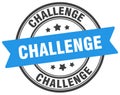 challenge stamp. challenge label on transparent background. round sign