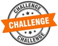 challenge stamp. challenge label on transparent background. round sign