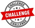 challenge stamp. challenge label on transparent background. round sign