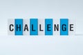 Challenge - word concept on building blocks, text