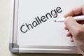 Challenge written on whiteboard Royalty Free Stock Photo