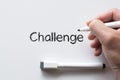 Challenge written on whiteboard Royalty Free Stock Photo