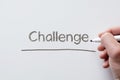 Challenge written on whiteboard Royalty Free Stock Photo