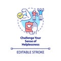 Challenge your sense of helplessness concept icon