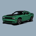 Challenger SRT Demon Green Royalty Free Stock Photo