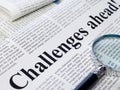 Challenges ahead headline in newspaper