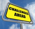 Challenges Ahead Sign Shows to Overcome a Royalty Free Stock Photo