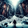A challenging path through the mountains Royalty Free Stock Photo