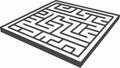 Challenging Square Maze: Logic Puzzle and Problem-Solving, vector design Generative AI Royalty Free Stock Photo