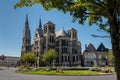 Church Notre Dame en Vaux in Chalon en Champagne on a hot sunny day in summer Royalty Free Stock Photo