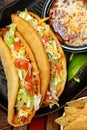 Chalupa Dinner at Restaurant Table Royalty Free Stock Photo