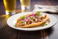 chalupa with pulled pork and red onions Royalty Free Stock Photo