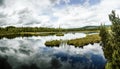 Chalupska moor path. Chalupska moor in summer, Sumava, National Park, Czech Republic. Travel destination. South Bohemia landscape.