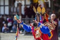 Cham dance ,Tamshing Goemba , Bumthang, central Bhutan. Royalty Free Stock Photo