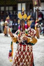 Cham dance, Tamshing Goemba, Bumthang, central Bhutan. Royalty Free Stock Photo