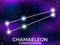 Chamaeleon constellation. Starry night sky. Zodiac sign. Cluster of stars and galaxies. Deep space. Vector