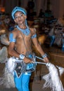 A Chamara Dancer performs in front of the Temple of the Sacred Tooth Relic in Kandy in Sri Lanka during the Esala Perahera. Royalty Free Stock Photo