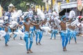 Chamara Dancers perform along the streets of Kandy during the Esala Perahera in Sri Lanka.