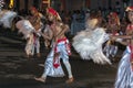 Chamara Dancers perform along the streets of Kandy in Sri Lanka during the Esala Perahera. Royalty Free Stock Photo