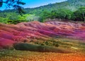 Chamarel- seven color lands.Main sight of Mauritius Royalty Free Stock Photo