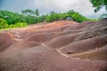 Chamarel Seven Colored Earth Geopark in Mauritius Royalty Free Stock Photo