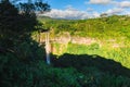 Chamarel waterfall with cliff in the tropical jungle of Mauritius