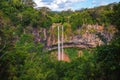 Chamarel Waterfall in Dense Tropical Forest, Mauritius Royalty Free Stock Photo