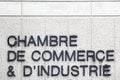 Chamber of commerce and industry sign in French language