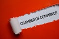 Chamber Of Commerce Text written in torn paper Royalty Free Stock Photo