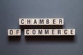 Chamber of commerce - word concept on cubes