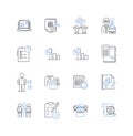 Chamber group line icons collection. harmony, ensemble, melodic, orchestration, intonation, improvisation, dynamics