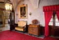 Chamber inside castle of Lubomirski in Lancut. Poland Royalty Free Stock Photo